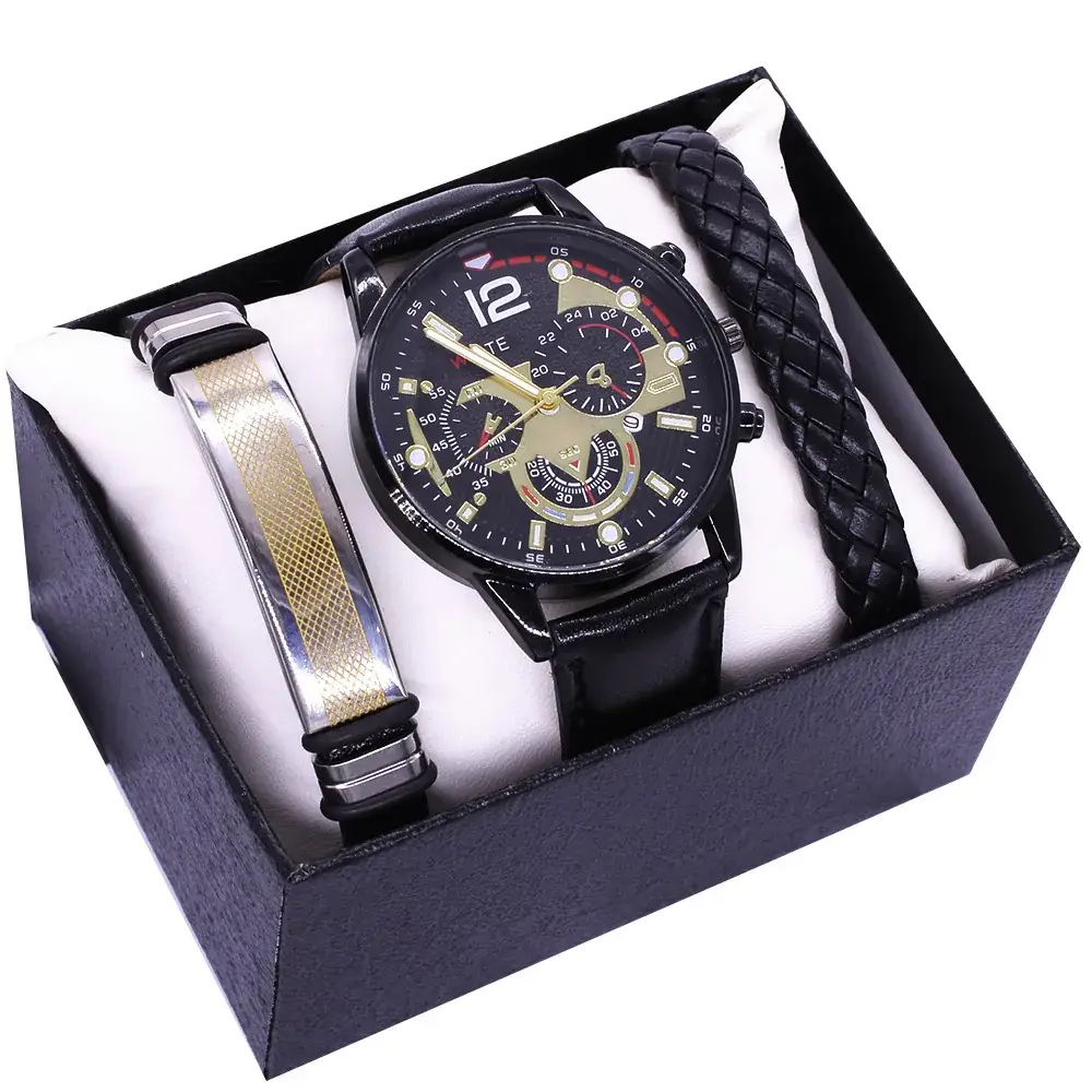 Men's Stainless Steel Quartz Watch Gift Set - Image 5