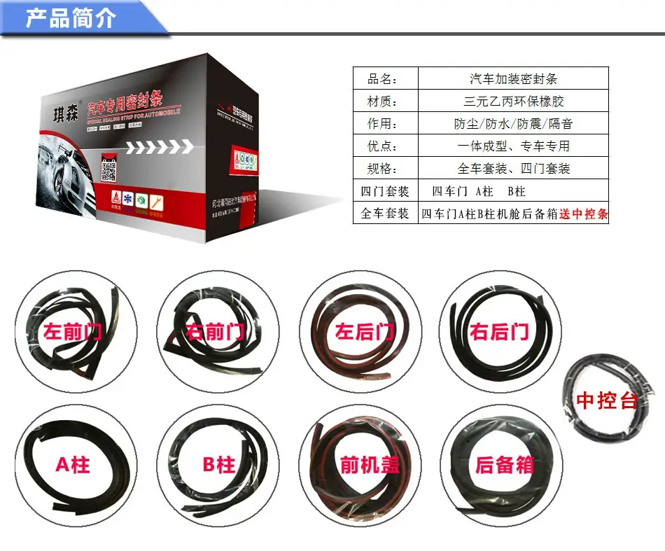 Chery Arrizo Tiggo Self-Adhesive Sealing Strip Shock-Absorbing Dust-Proof Material Car Door Modification Soundproofing Dust-Proof Sealing Strip — feature 2