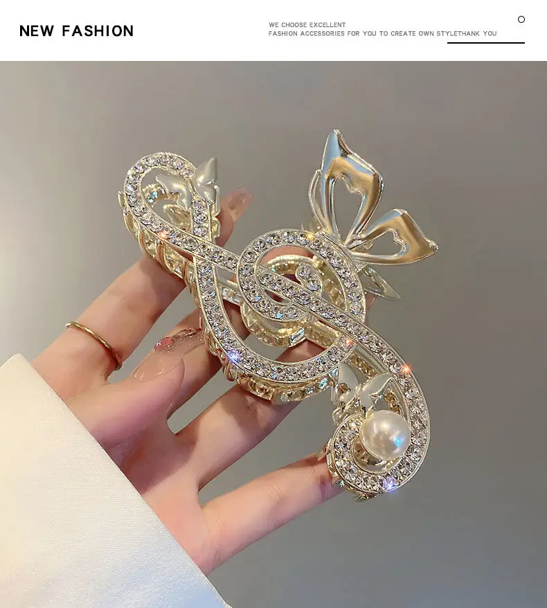 Gold Shark Clip Hairpin for Women Summer Large — feature 5