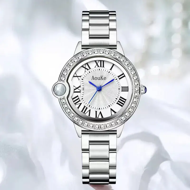 Luxury Quartz Watch with Crystal Band for Women