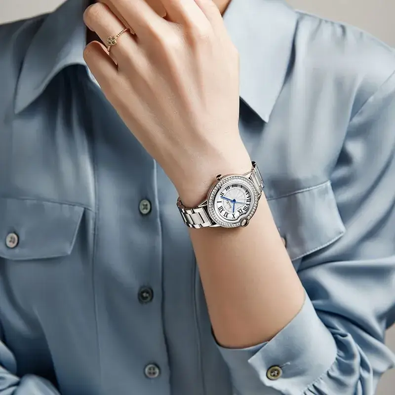 Luxury Quartz Watch with Crystal Band for Women