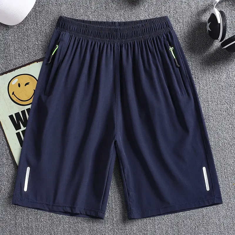 Men's Navy Blue Quick-Drying Casual Shorts - Image 3
