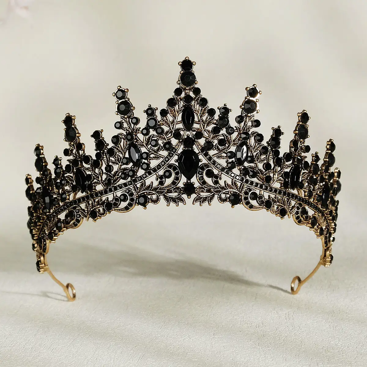 Black Rhinestone Bridal Crown 90g Alloy Diamond - Image 19