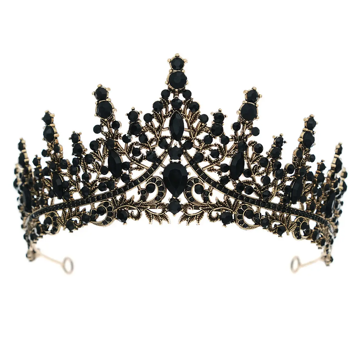 Black Rhinestone Bridal Crown 90g Alloy Diamond - Image 21