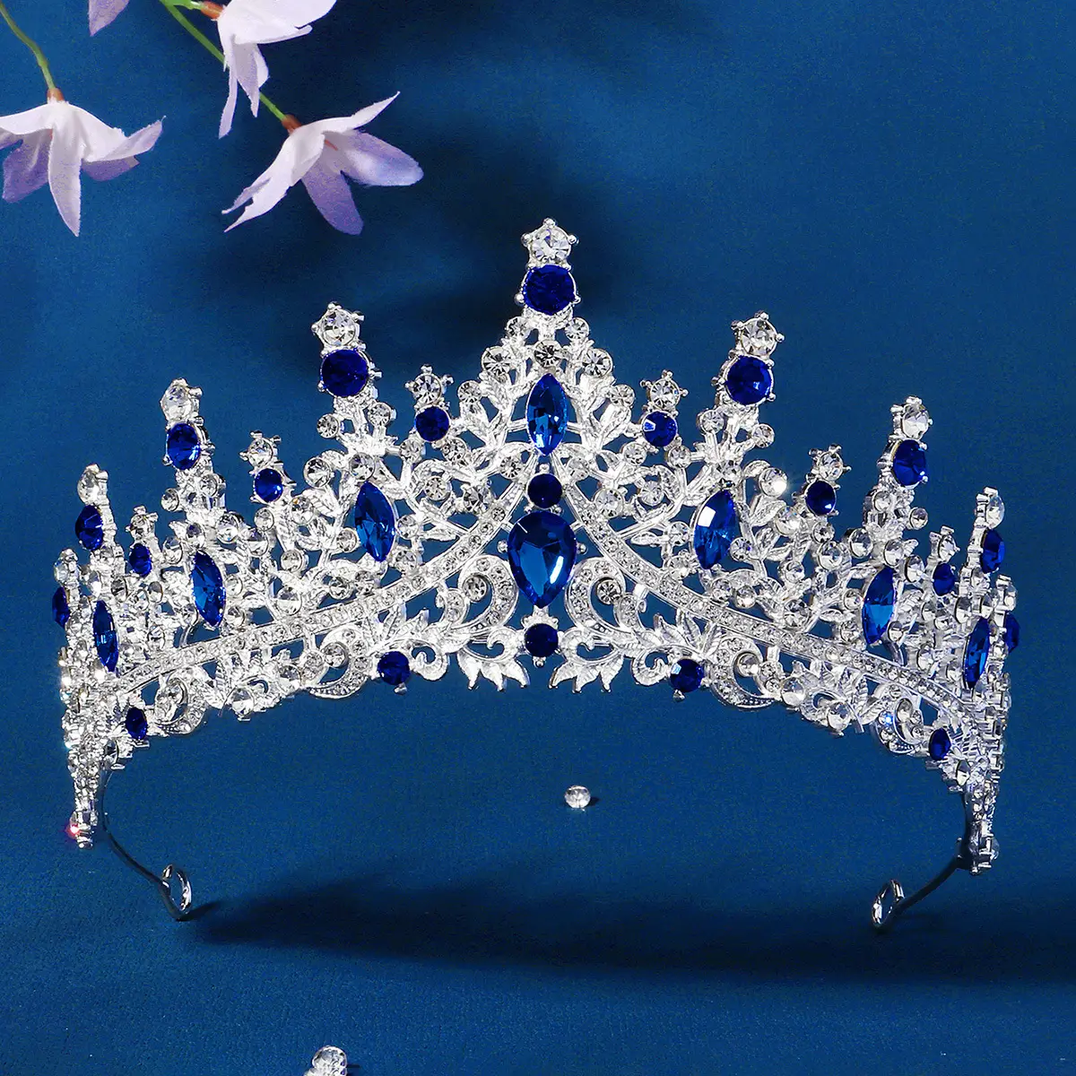 Black Rhinestone Bridal Crown 90g Alloy Diamond - Image 10