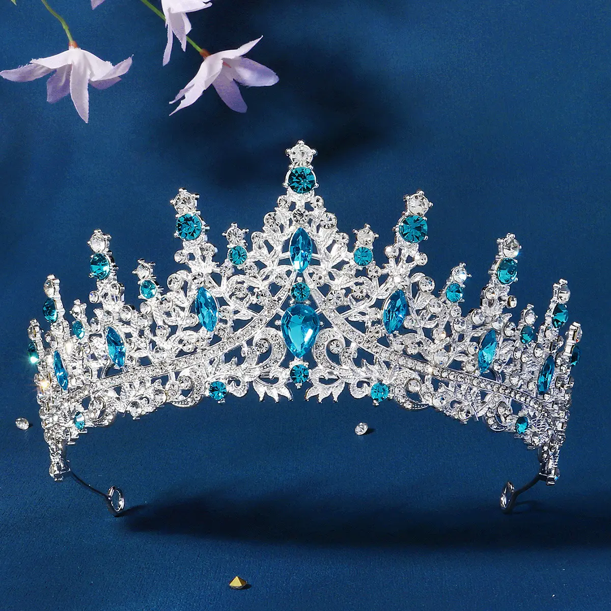 Black Rhinestone Bridal Crown 90g Alloy Diamond - Image 12
