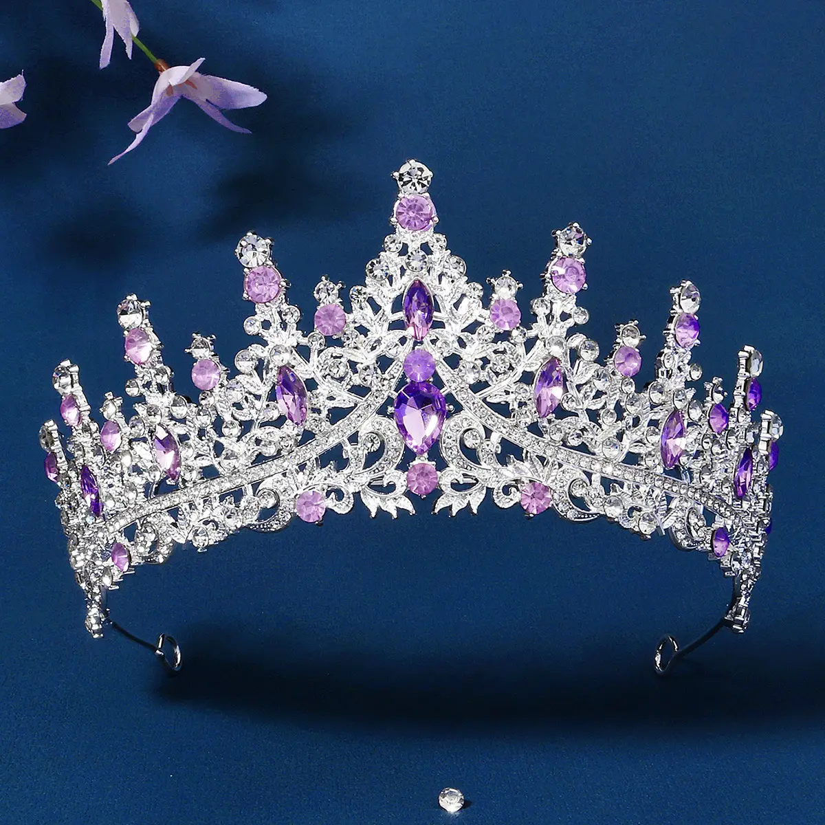 Black Rhinestone Bridal Crown 90g Alloy Diamond - Image 13