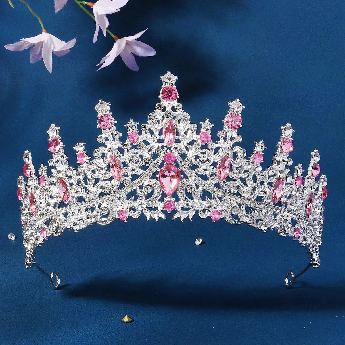 Black Rhinestone Bridal Crown 90g Alloy Diamond - Image 14
