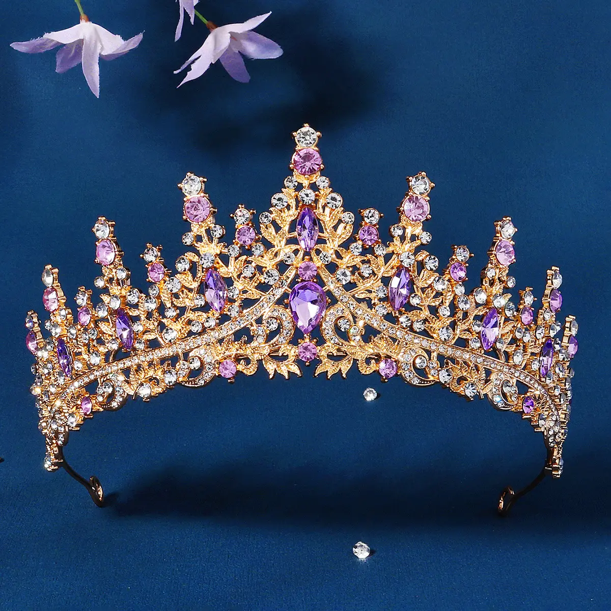 Black Rhinestone Bridal Crown 90g Alloy Diamond - Image 7