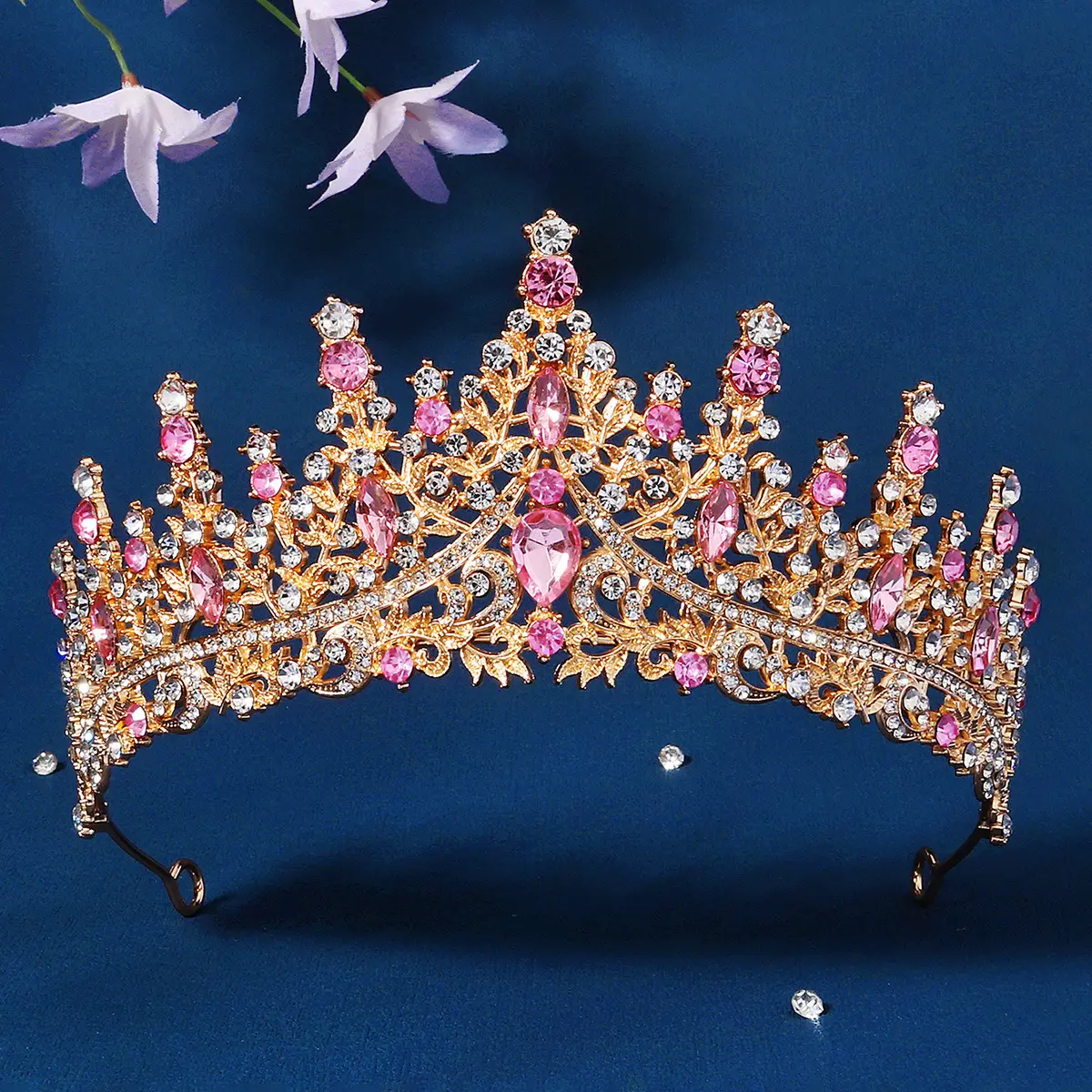 Black Rhinestone Bridal Crown 90g Alloy Diamond - Image 8