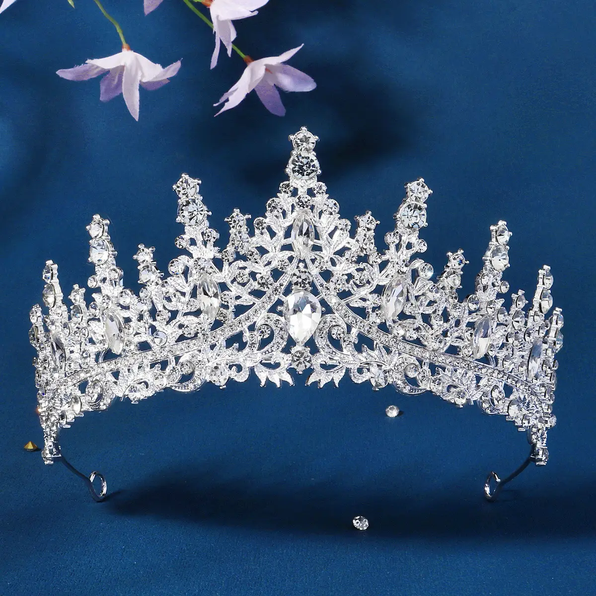 Black Rhinestone Bridal Crown 90g Alloy Diamond - Image 9