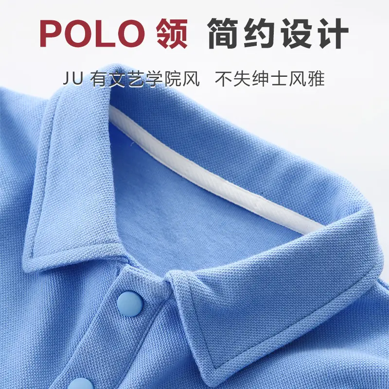 Blue Beanie Polo T-Shirt for Boys Spring Autumn New Kids