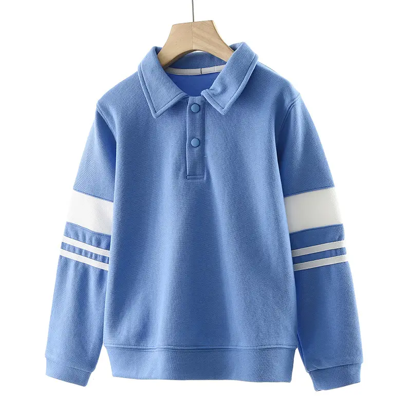 Blue Beanie Polo T-Shirt for Boys Spring Autumn New Kids