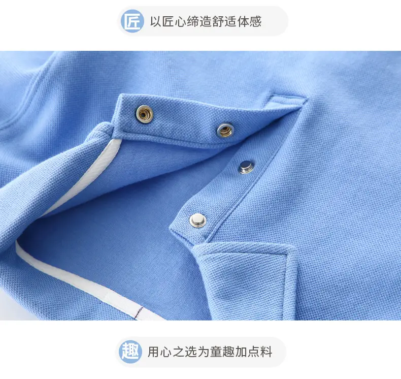Blue Beanie Polo T-Shirt for Boys Spring Autumn New Kids — feature 16