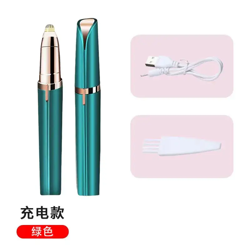 Electric Eyebrow Trimmer with Scraping Knife Green - Image 6