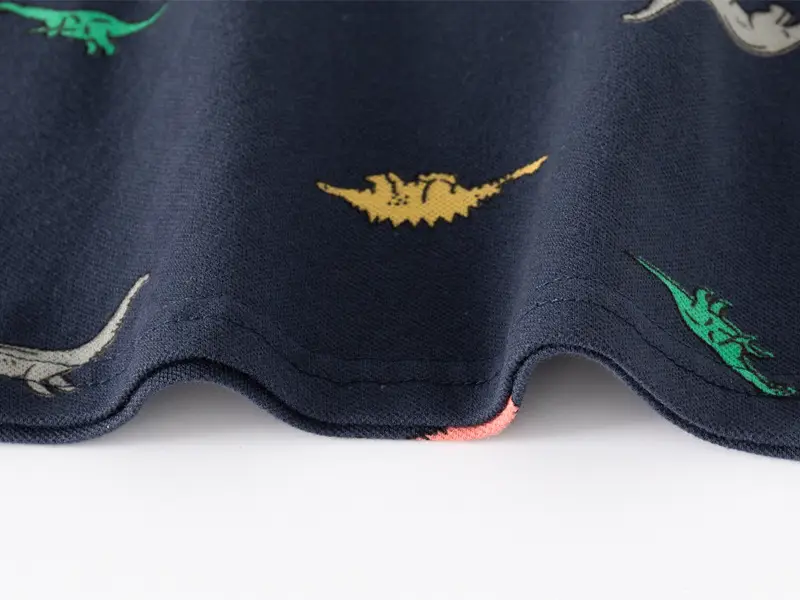 Kids Dinosaur Print Polo Shirt Set White Blue — feature 8