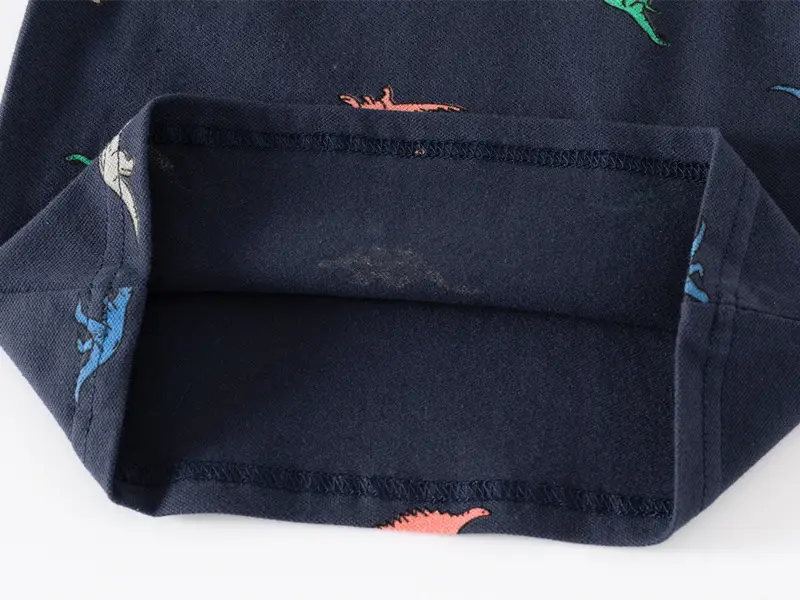 Kids Dinosaur Print Polo Shirt Set White Blue — feature 9
