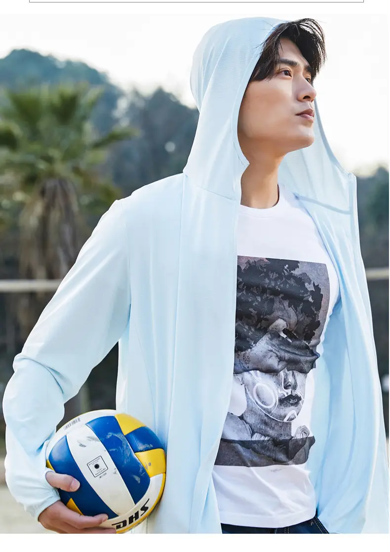 Light Breathable Hooded Sun Protection Clothing with Logo — feature 17
