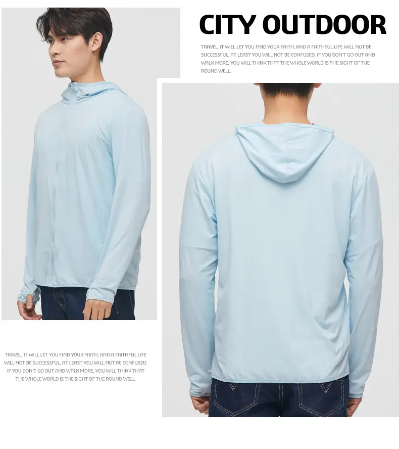 Light Breathable Hooded Sun Protection Clothing with Logo — feature 18