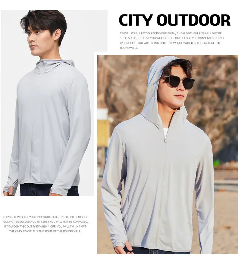 Light Breathable Hooded Sun Protection Clothing with Logo — feature 19