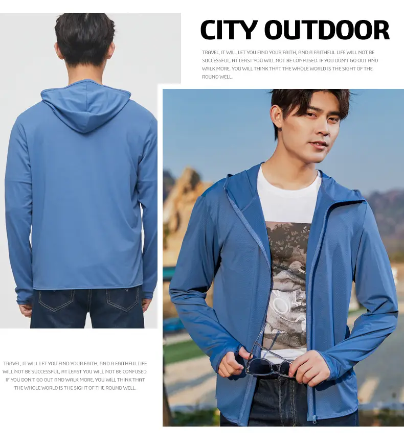 Light Breathable Hooded Sun Protection Clothing with Logo — feature 21