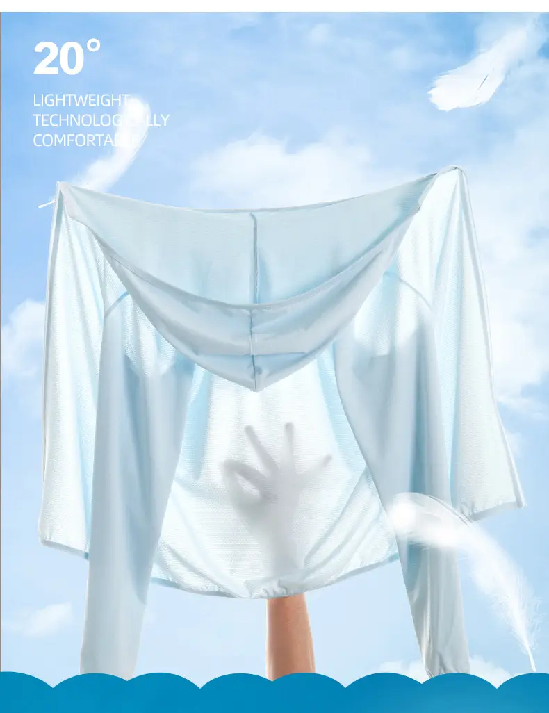 Light Breathable Hooded Sun Protection Clothing with Logo — feature 7