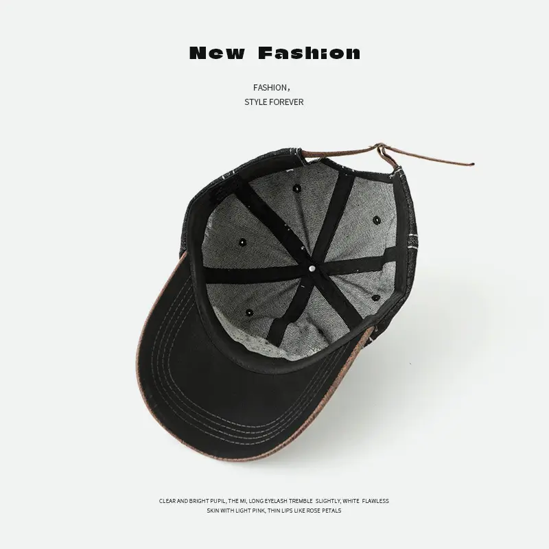Ladies Baseball Cap American Retro Light Blue Spring Summer - Image 7