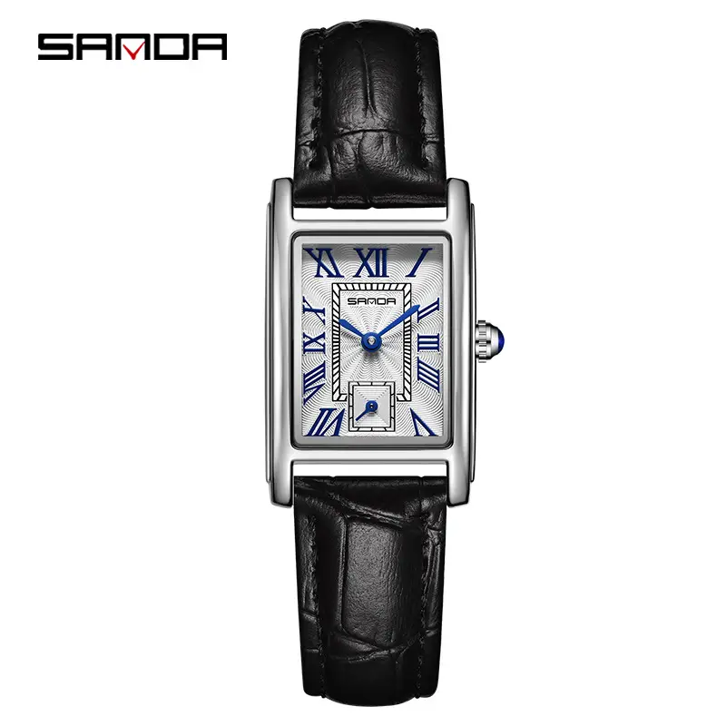Sanda Square Steel Watch Roman Numeral Waterproof Quartz Women's Belt Watch - Image 3