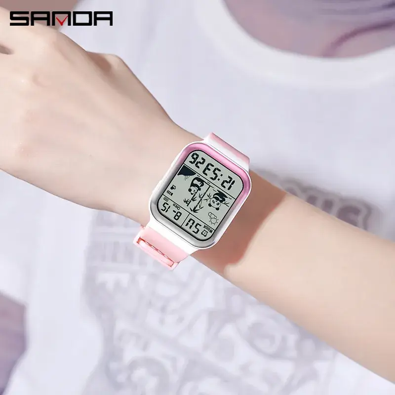 Sanda Gradient Teen Watch Set Waterproof Digital Display - Image 4