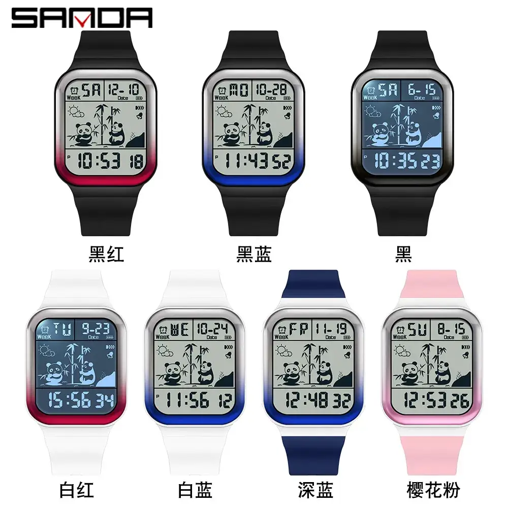 Sanda Gradient Teen Watch Set Waterproof Digital Display - Image 6