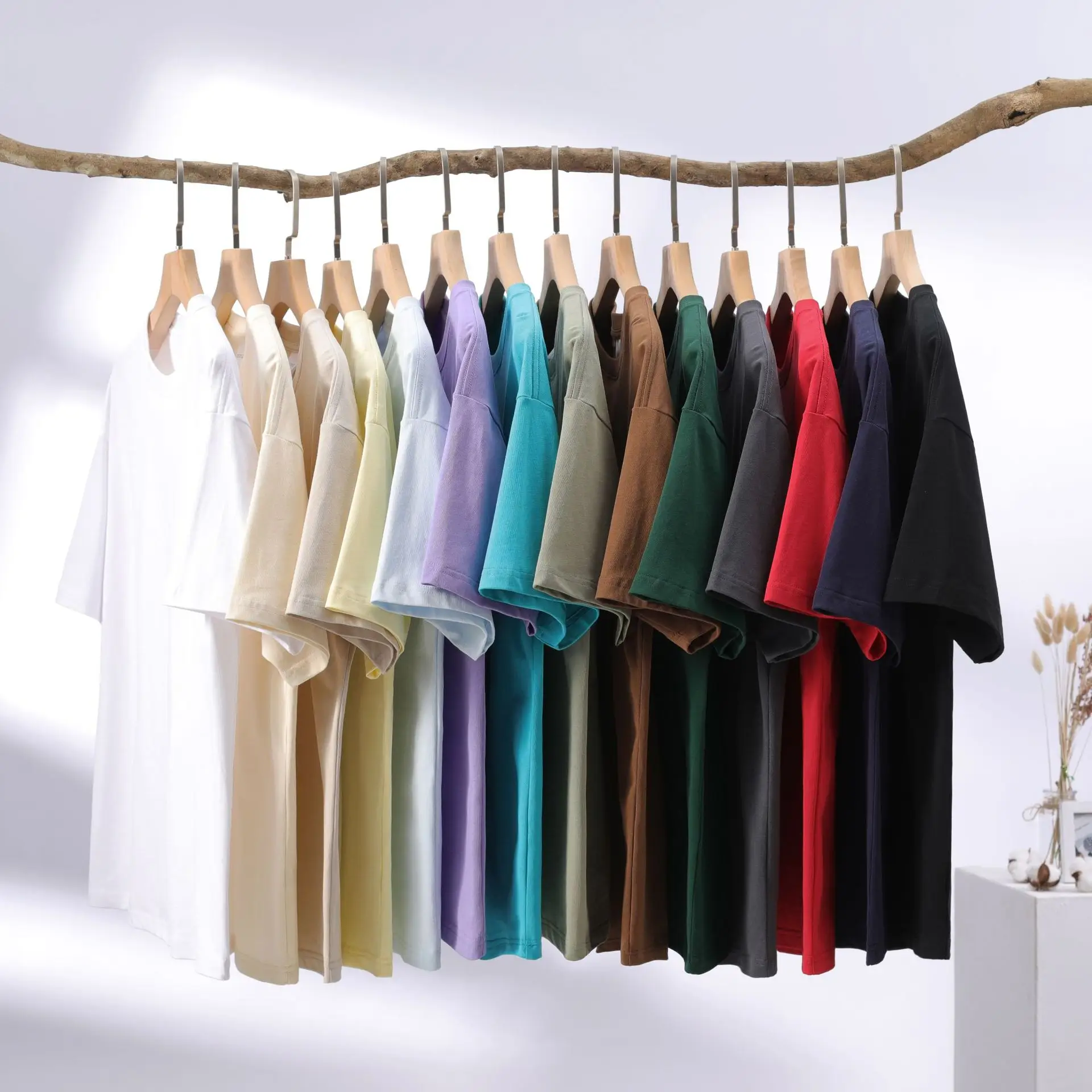 Women Cotton Shoulder Drop T-Shirt Multi Color Loose Fit