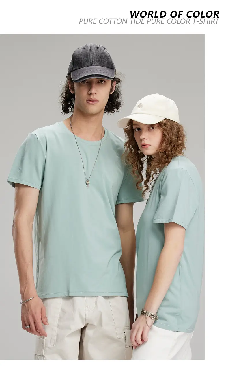 Men's Light Blue Lycra Cotton T-Shirt Round Neck Short Sleeve — feature 11