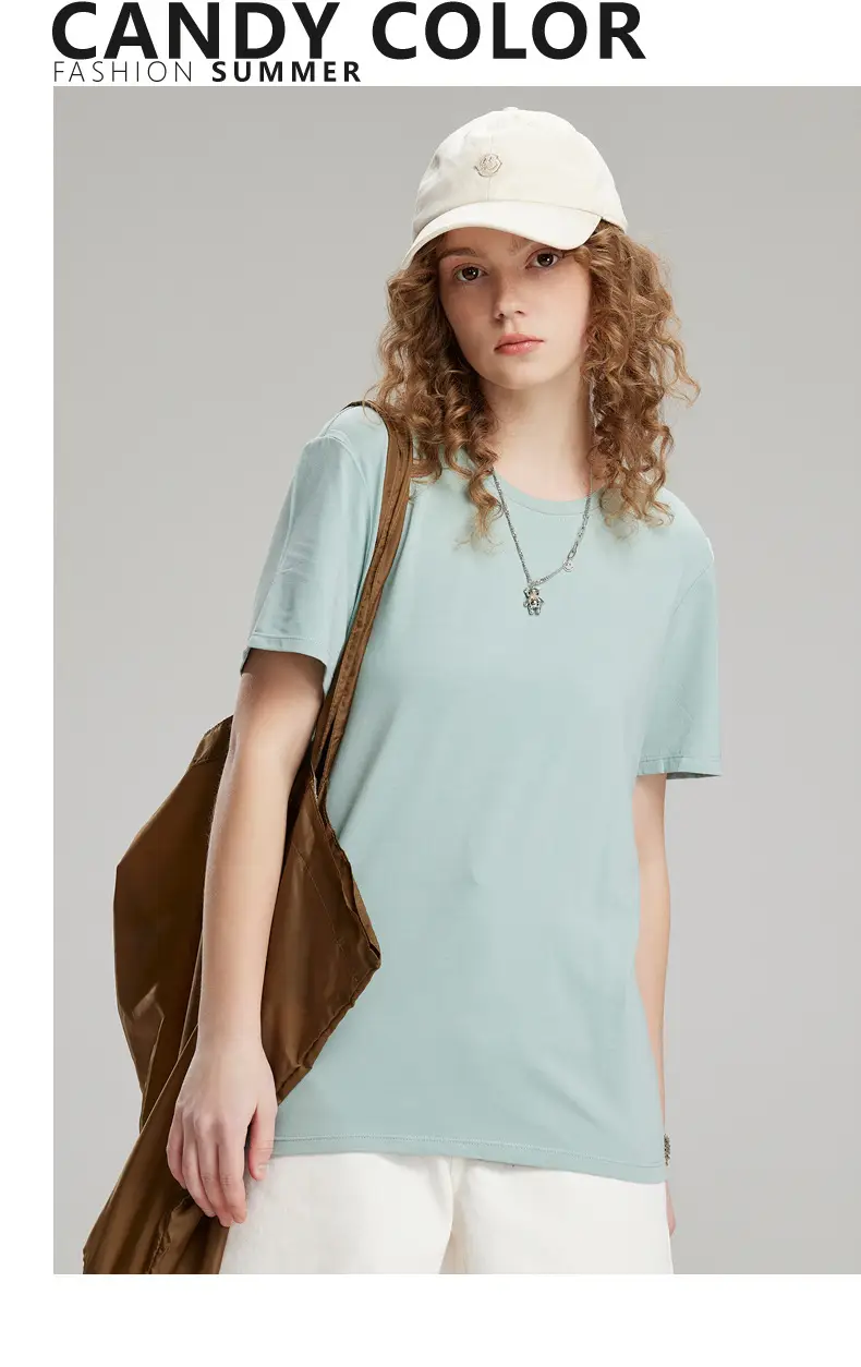 Men's Light Blue Lycra Cotton T-Shirt Round Neck Short Sleeve — feature 12