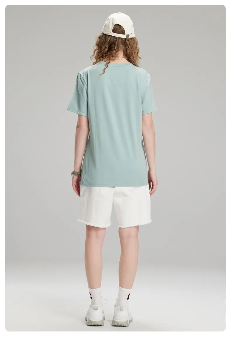 Men's Light Blue Lycra Cotton T-Shirt Round Neck Short Sleeve — feature 14