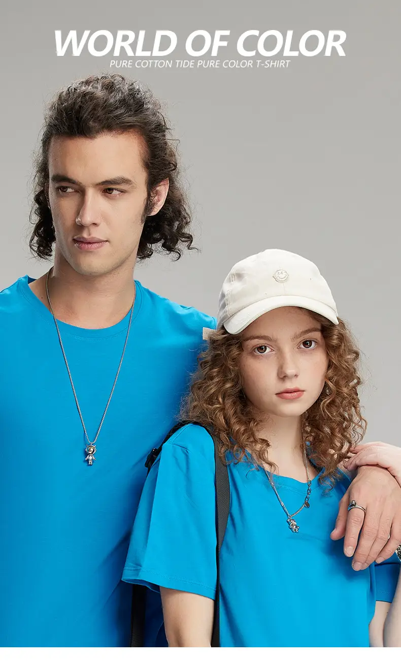 Men's Light Blue Lycra Cotton T-Shirt Round Neck Short Sleeve — feature 15