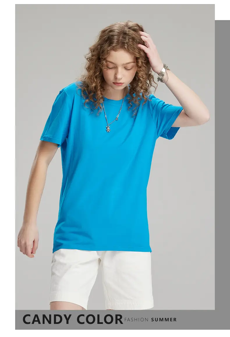 Men's Light Blue Lycra Cotton T-Shirt Round Neck Short Sleeve — feature 16