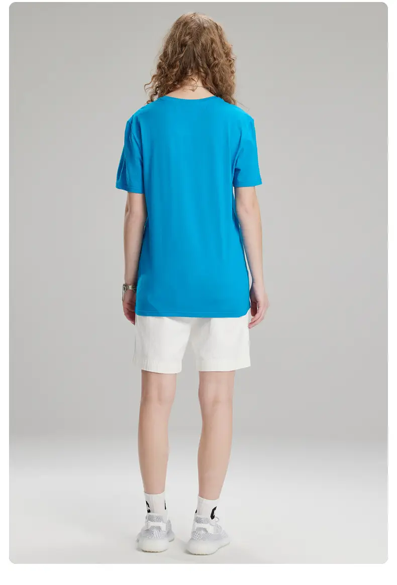 Men's Light Blue Lycra Cotton T-Shirt Round Neck Short Sleeve — feature 18