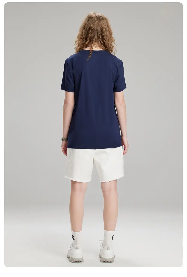 Men's Light Blue Lycra Cotton T-Shirt Round Neck Short Sleeve — feature 38