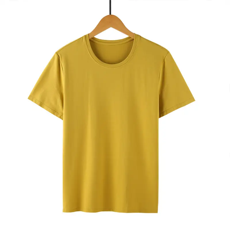 Men's Light Blue Lycra Cotton T-Shirt Round Neck Short Sleeve