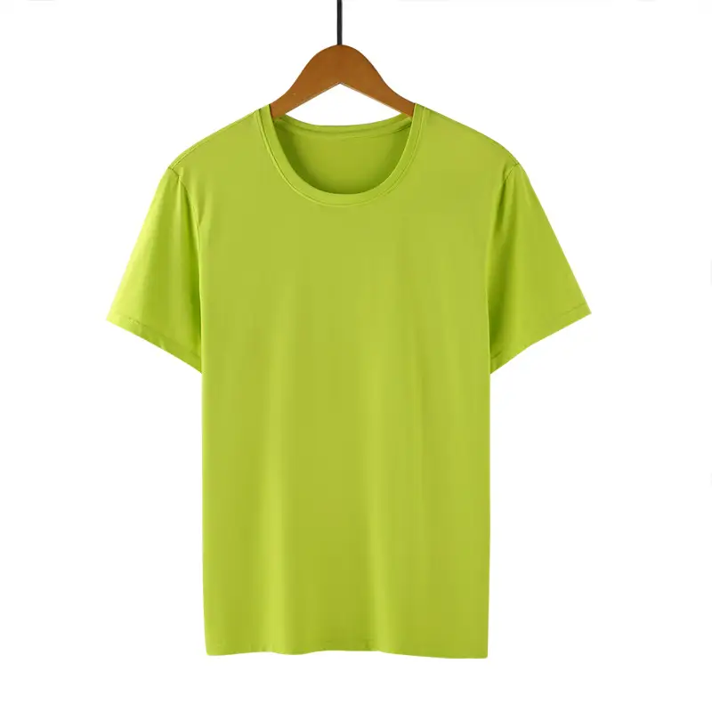 Men's Light Blue Lycra Cotton T-Shirt Round Neck Short Sleeve