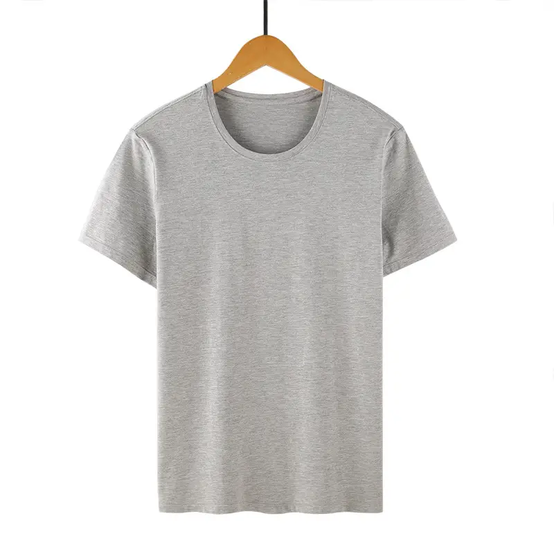 Men's Light Blue Lycra Cotton T-Shirt Round Neck Short Sleeve