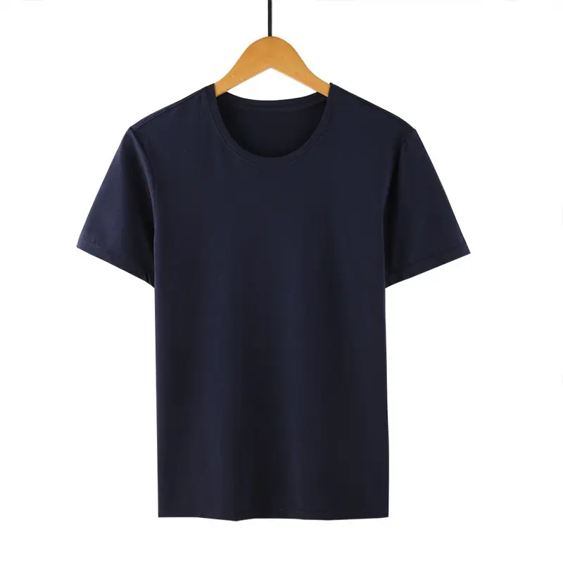 Men's Light Blue Lycra Cotton T-Shirt Round Neck Short Sleeve