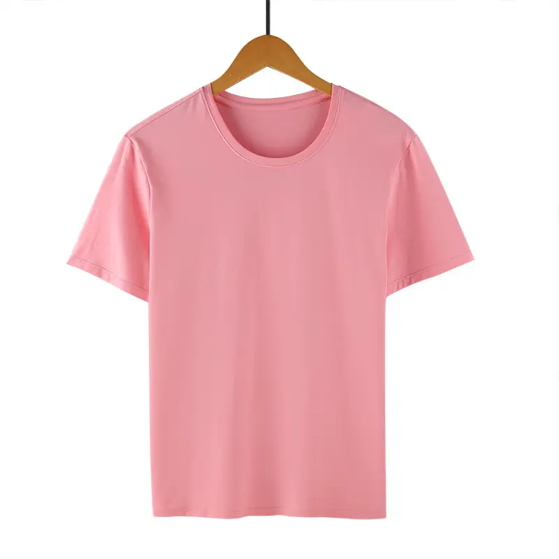 Men's Light Blue Lycra Cotton T-Shirt Round Neck Short Sleeve