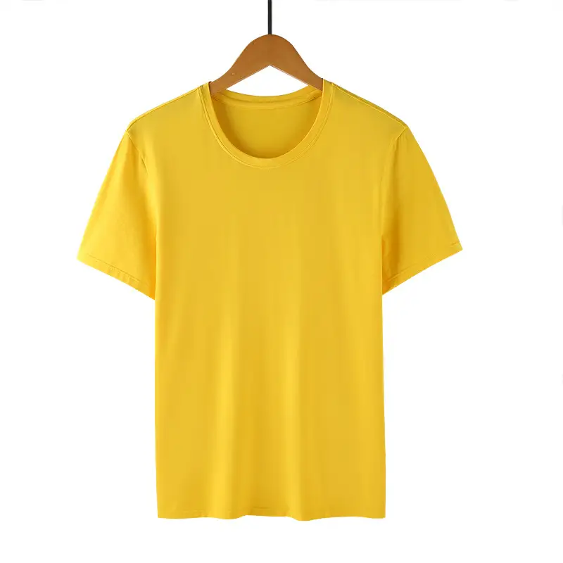 Men's Light Blue Lycra Cotton T-Shirt Round Neck Short Sleeve