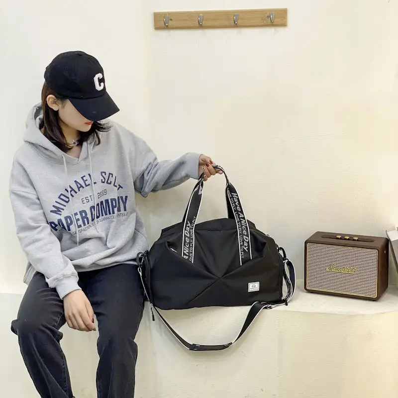 Black Travel Bag 2025 Large Capacity Dry Wet Separation - Image 10