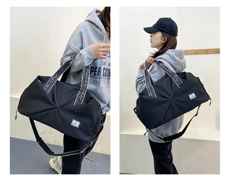 Black Travel Bag 2025 Large Capacity Dry Wet Separation — feature 58