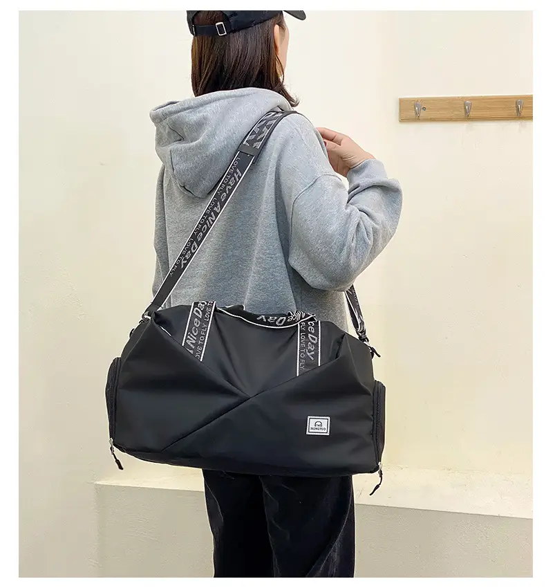 Black Travel Bag 2025 Large Capacity Dry Wet Separation — feature 59
