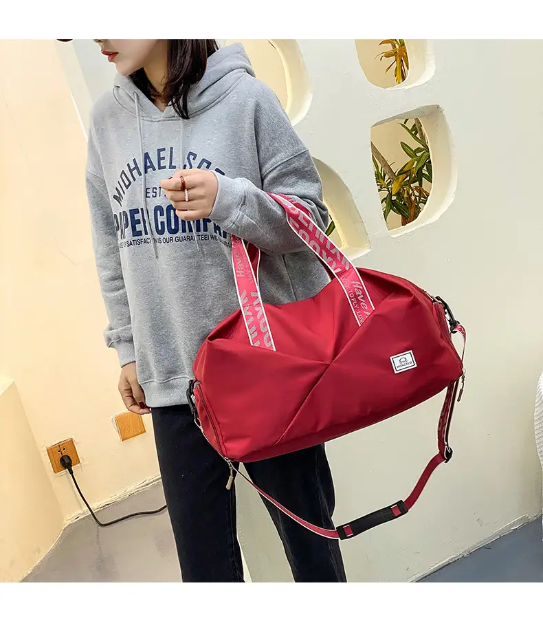 Black Travel Bag 2025 Large Capacity Dry Wet Separation — feature 6
