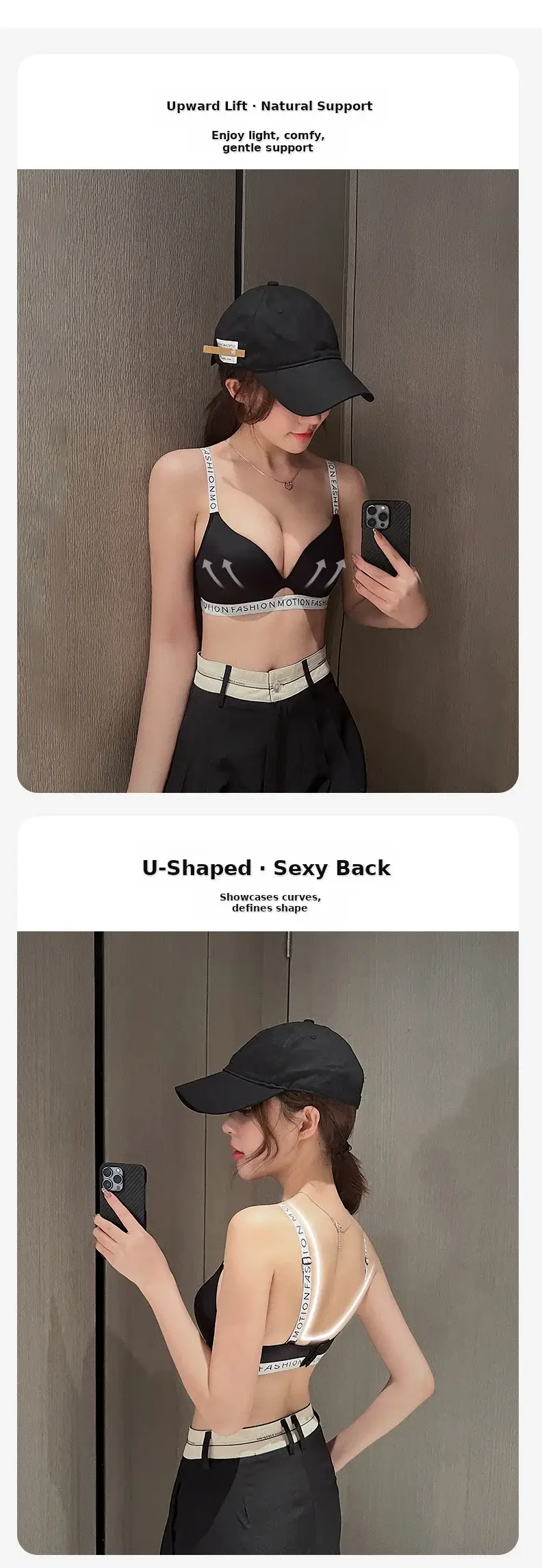 Women's Red Push Up Bra with Adjustable Band Large Size — feature 5