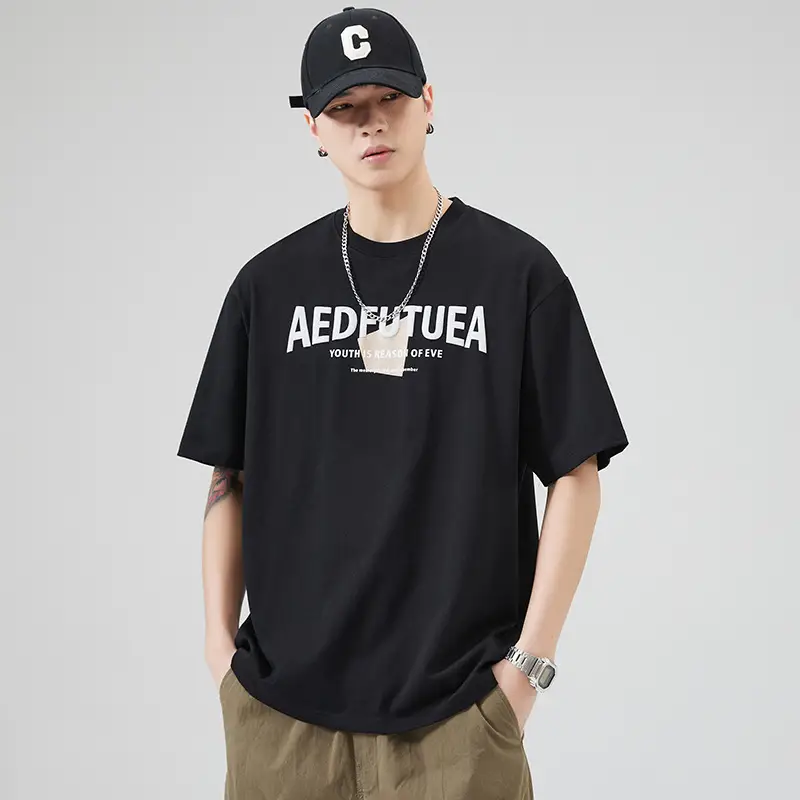 Men Grey Cotton T-Shirt with "EDFUTUA" Print - Image 7